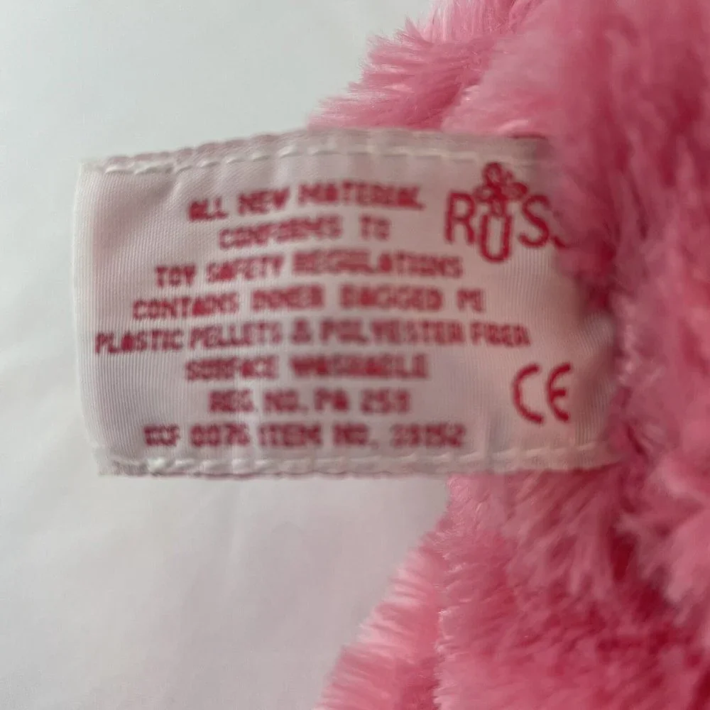 Russ‎ Berrie Coby Monkey 9” Plush Pink Hearts Valentine Ape Gorilla Stuffed Toy